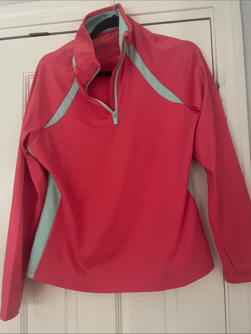 Head Coral Half-Zip Pullover with Mint Trim